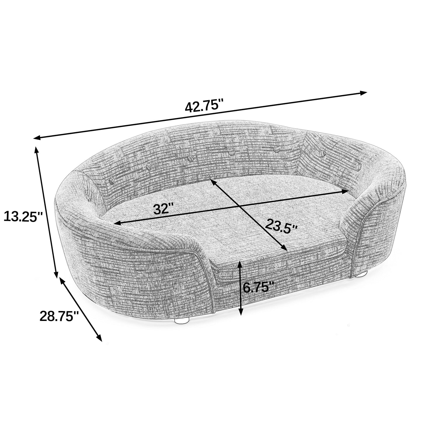 Oversized Oval Dog Sofa – Beige