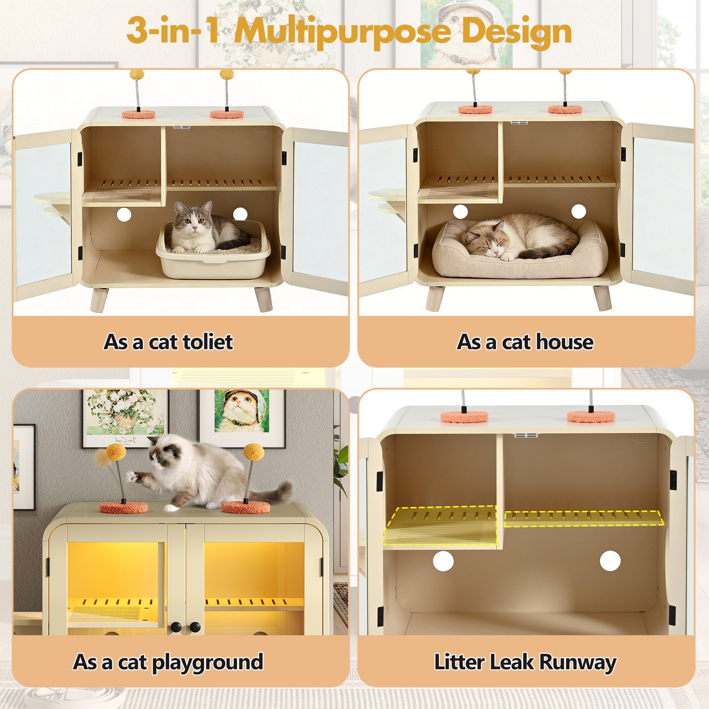 Hidden Litter Box Enclosure – RGB LED