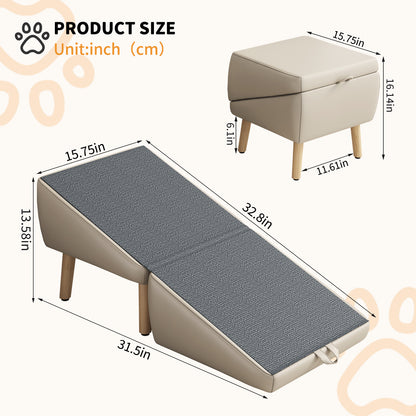 Foldable Pet Stairs – Light Gray