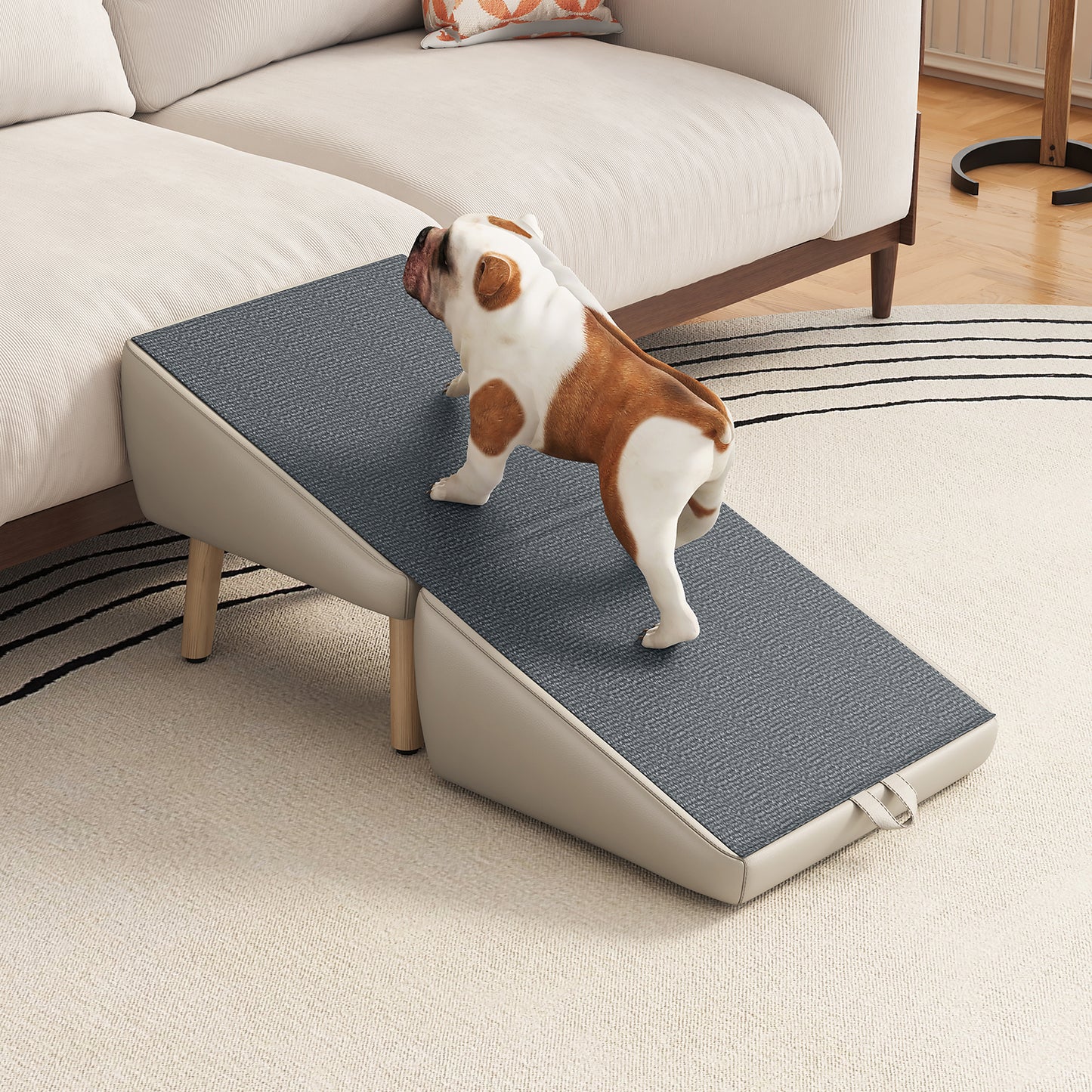 Foldable Pet Stairs – Light Gray