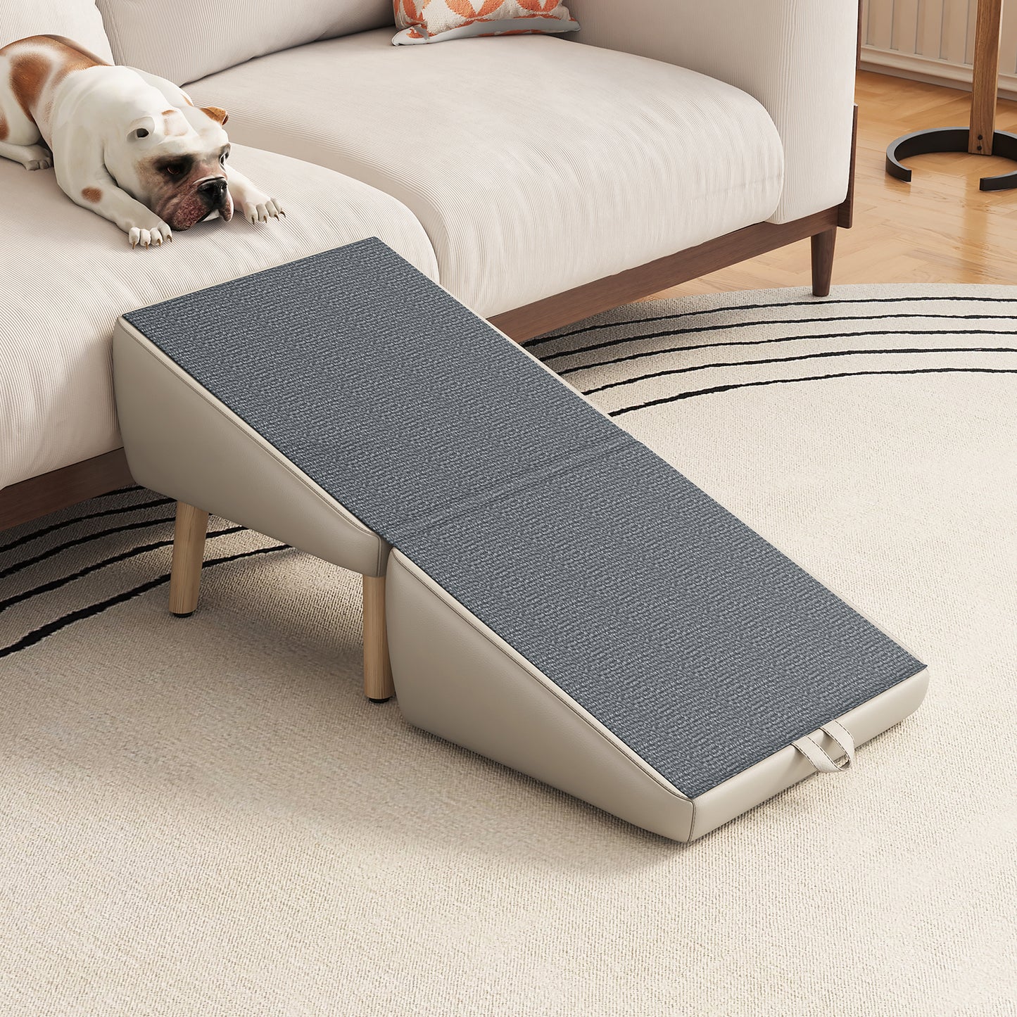 Foldable Pet Stairs – Light Gray