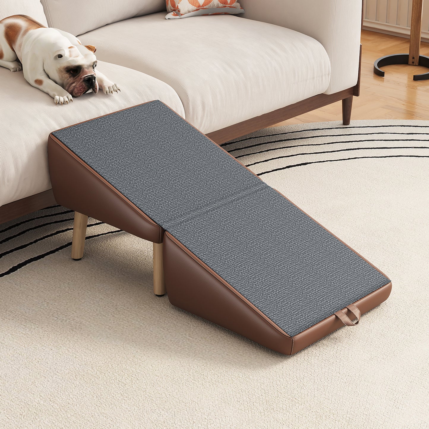 Foldable Pet Stairs – Brown