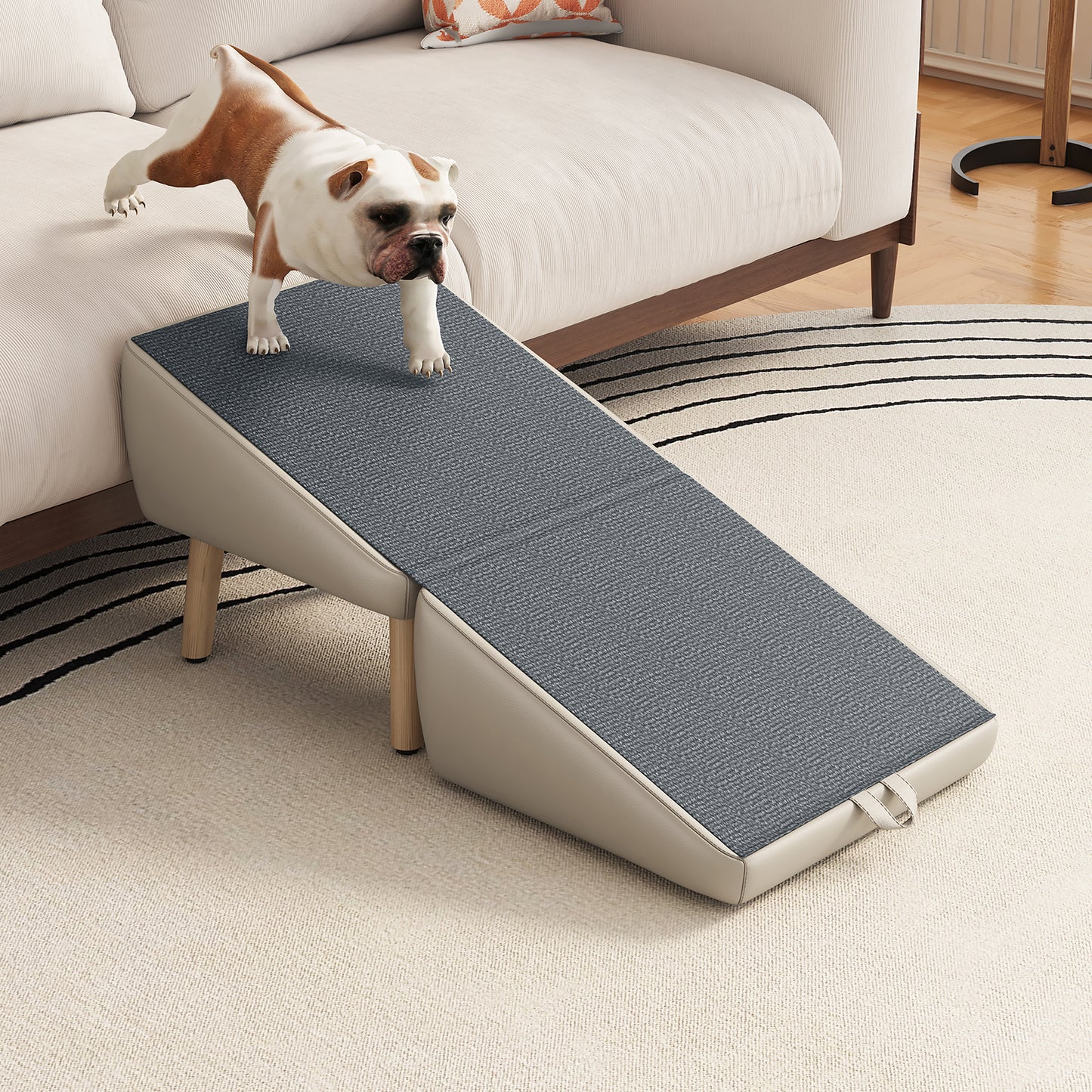 Foldable Pet Stairs – Light Gray
