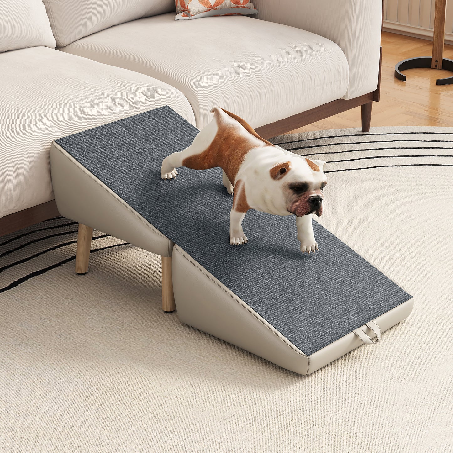 Foldable Pet Stairs – Light Gray