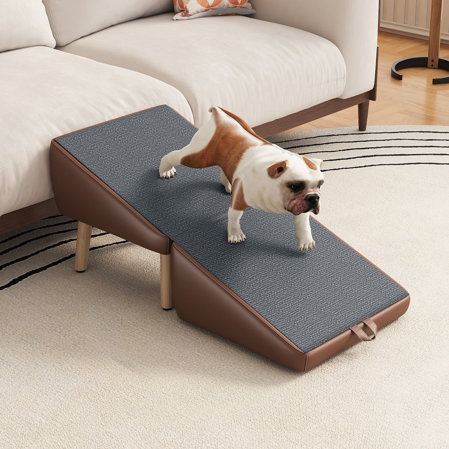 Foldable Pet Stairs – Brown