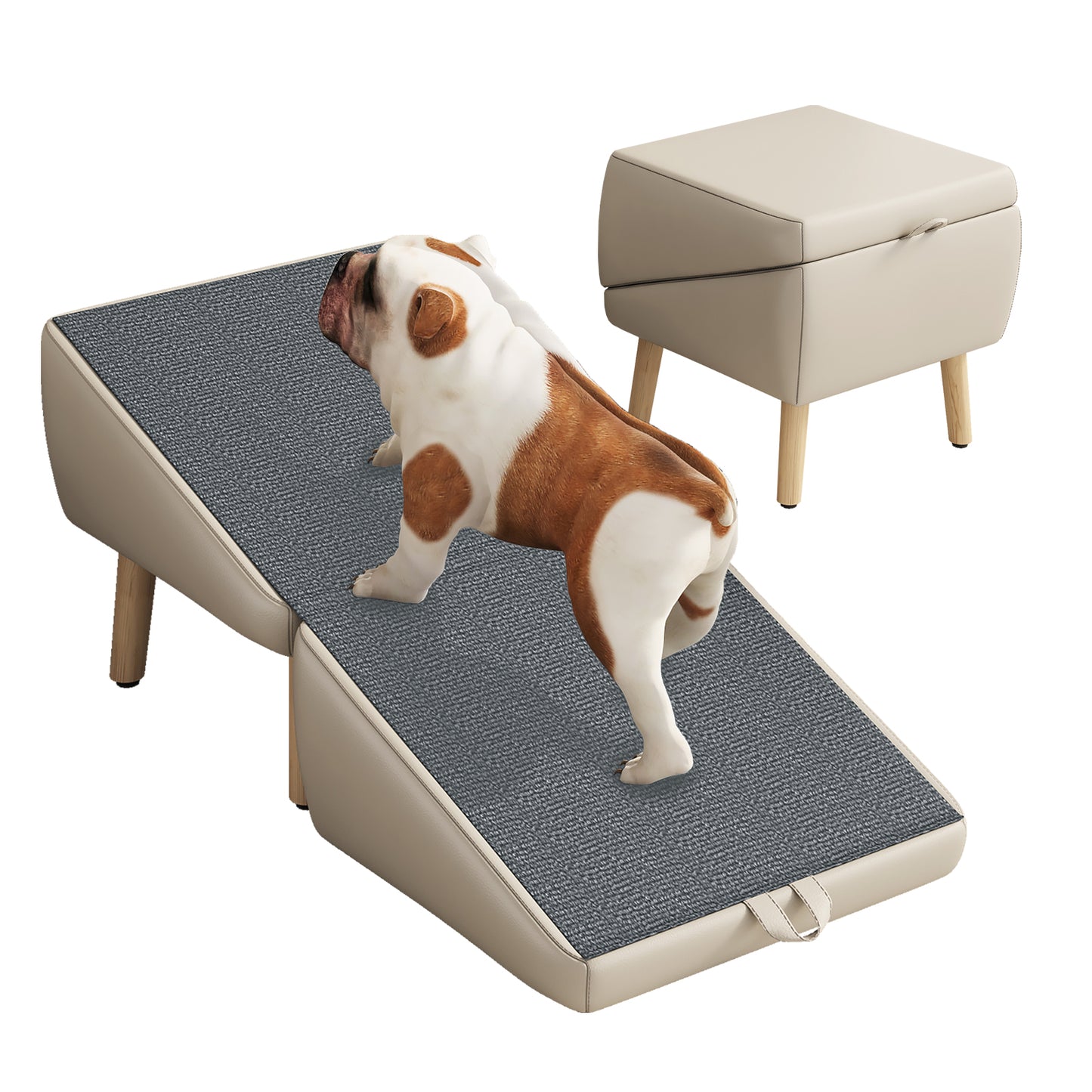 Foldable Pet Stairs – Light Gray