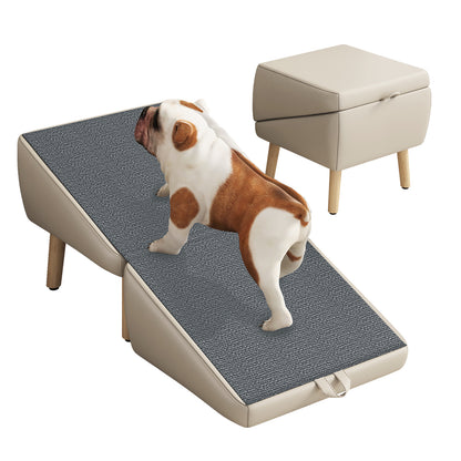 Foldable Pet Stairs – Light Gray