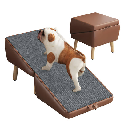 Foldable Pet Stairs – Brown