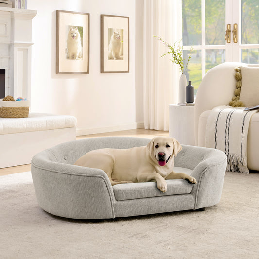 Oversized Oval Dog Sofa – Beige