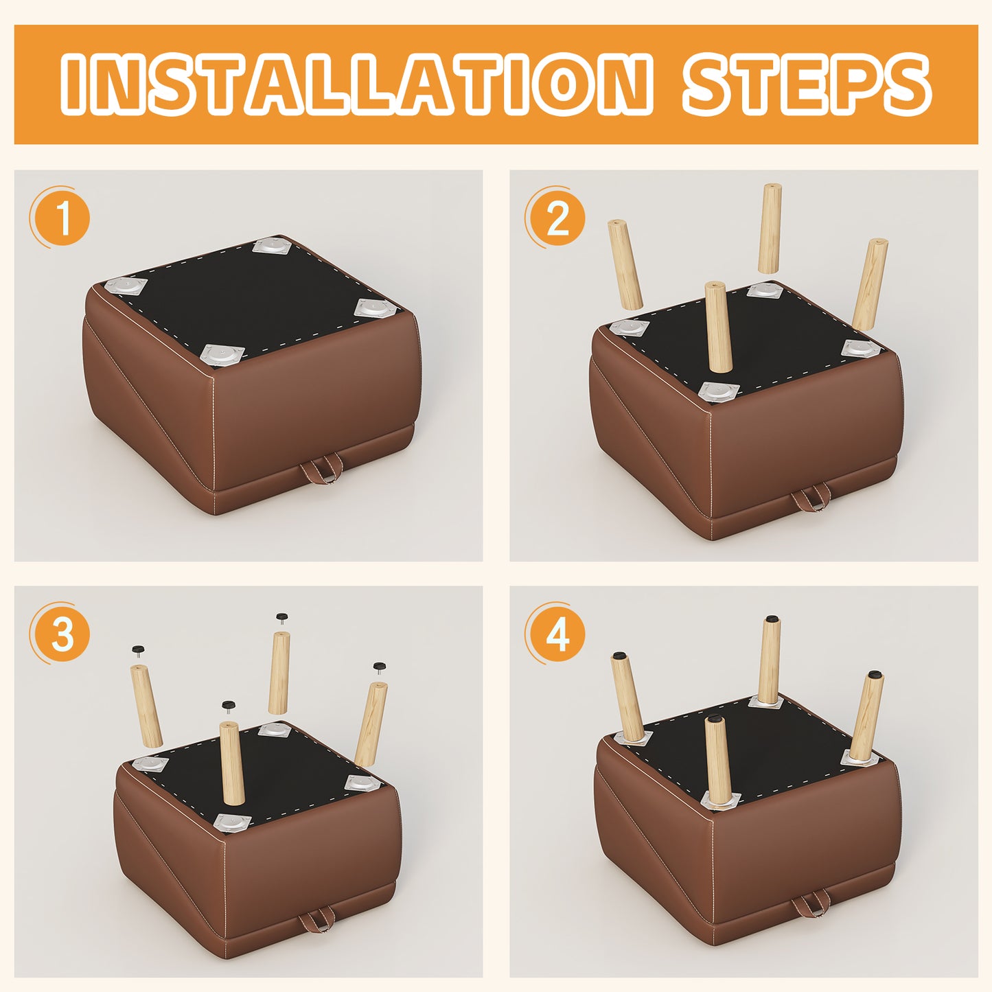 Foldable Pet Stairs – Brown