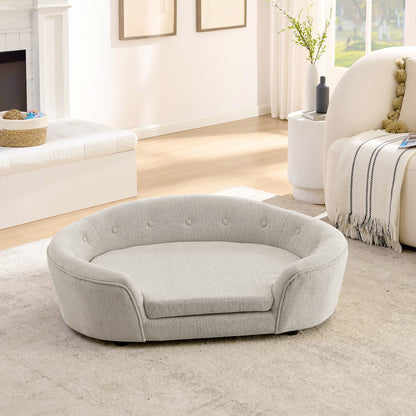 Oversized Oval Dog Sofa – Beige
