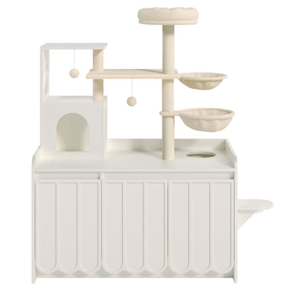 50.6" All-in-One Cat Tree – White
