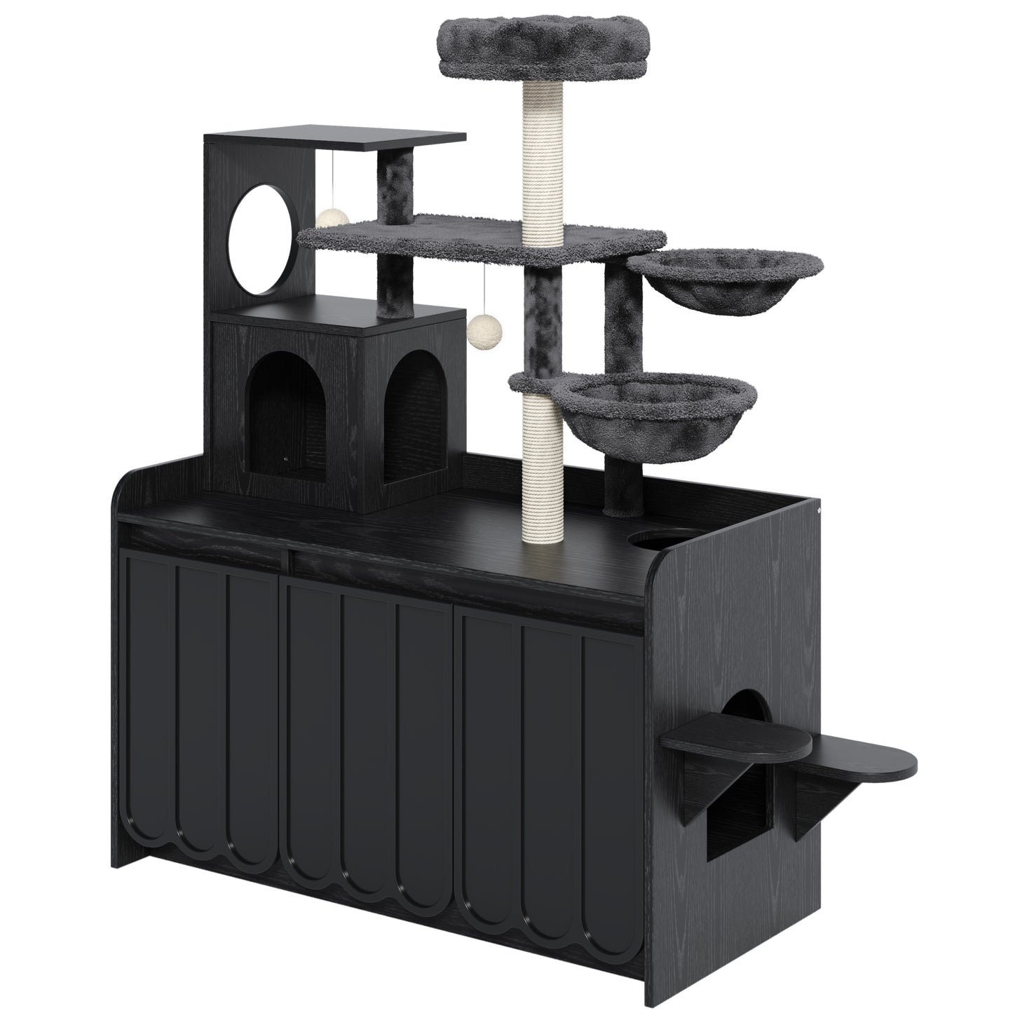 50.6" All-in-One Cat Tree – Black