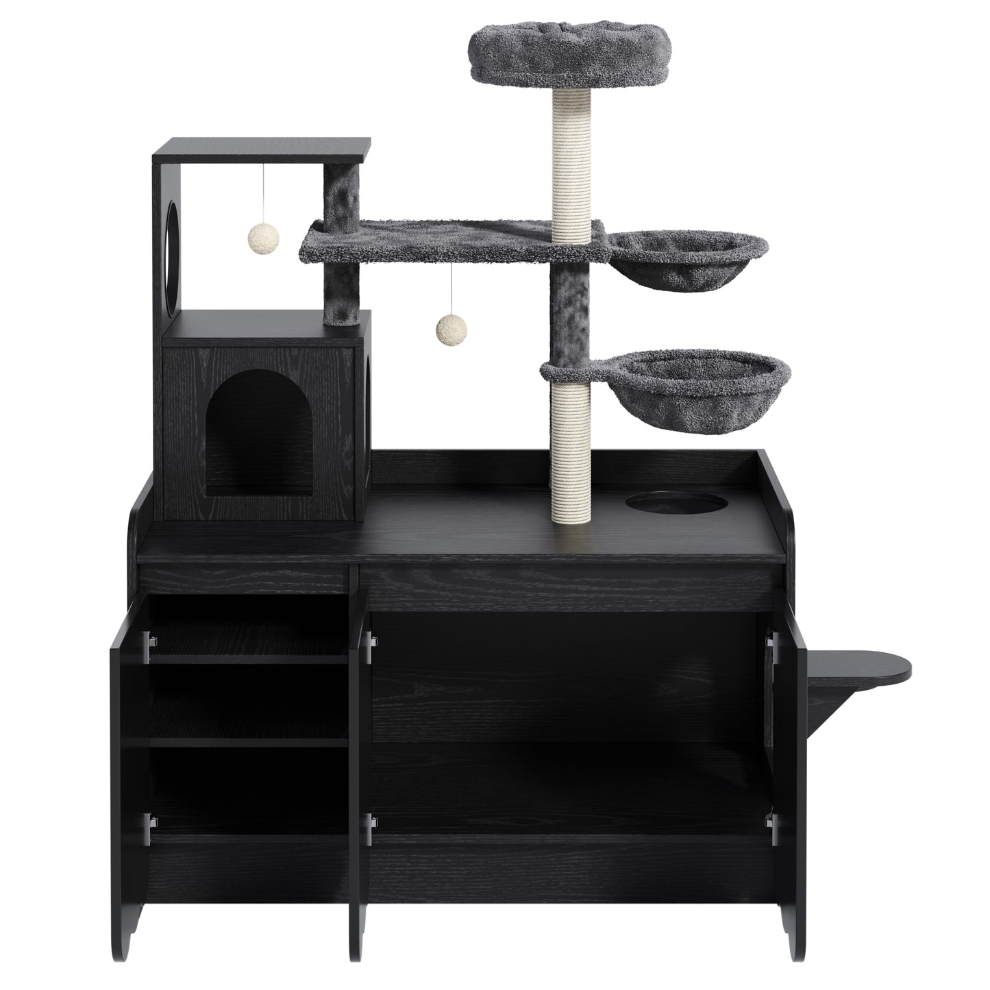 50.6" All-in-One Cat Tree – Black