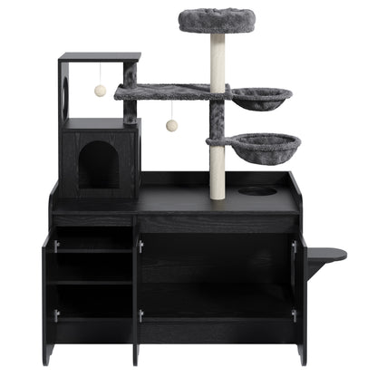 50.6" All-in-One Cat Tree – Black