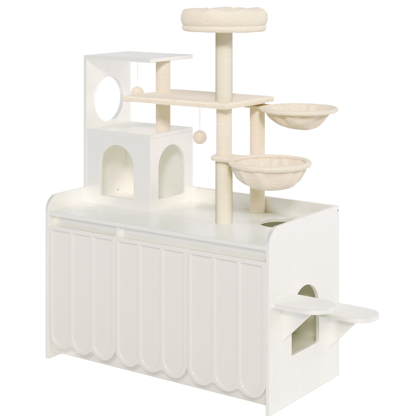 50.6" All-in-One Cat Tree – White