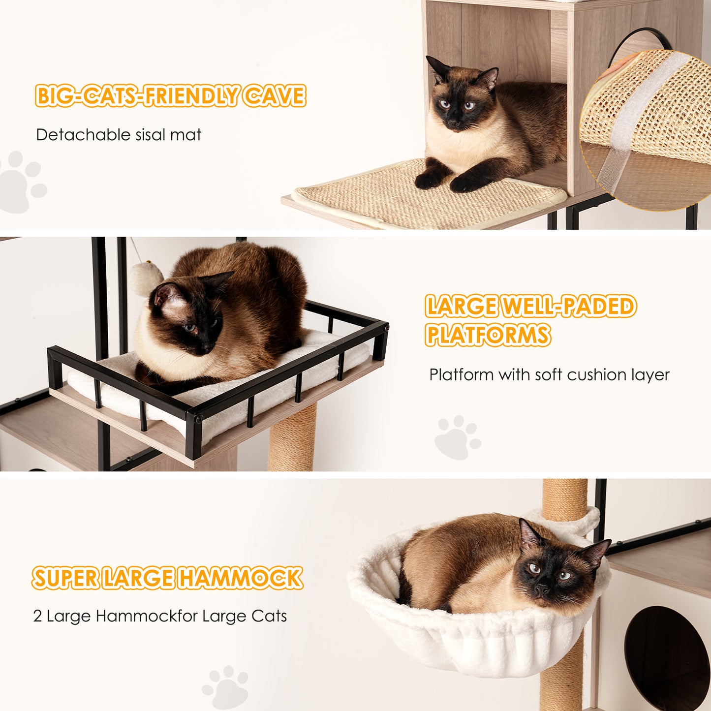 63" Multi-Functional Cat Tree with Litter Box