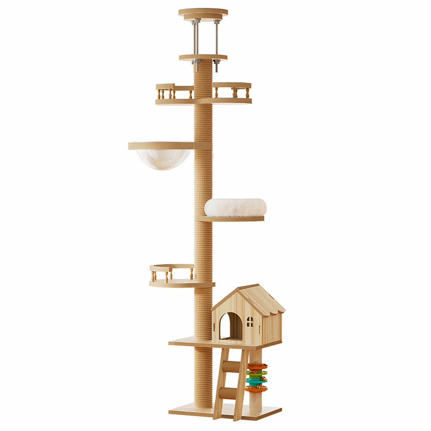 Floor-to-Ceiling Cat Tree – Adjustable 98–110in