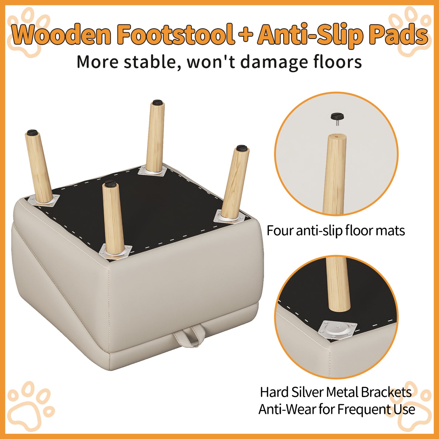 Foldable Pet Stairs – Light Gray
