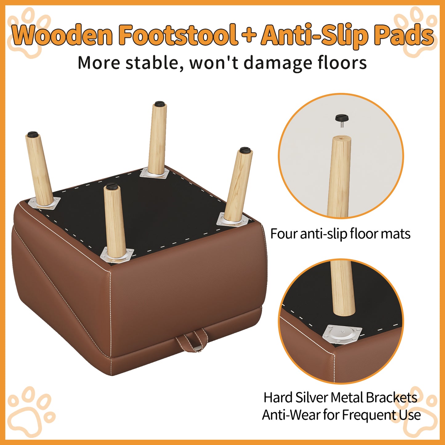 Foldable Pet Stairs – Brown