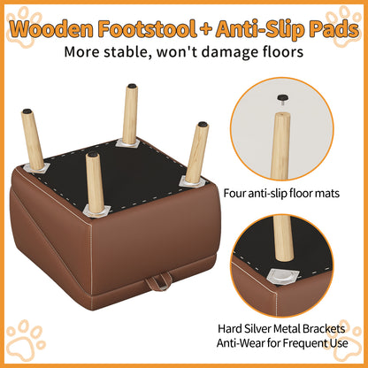 Foldable Pet Stairs – Brown