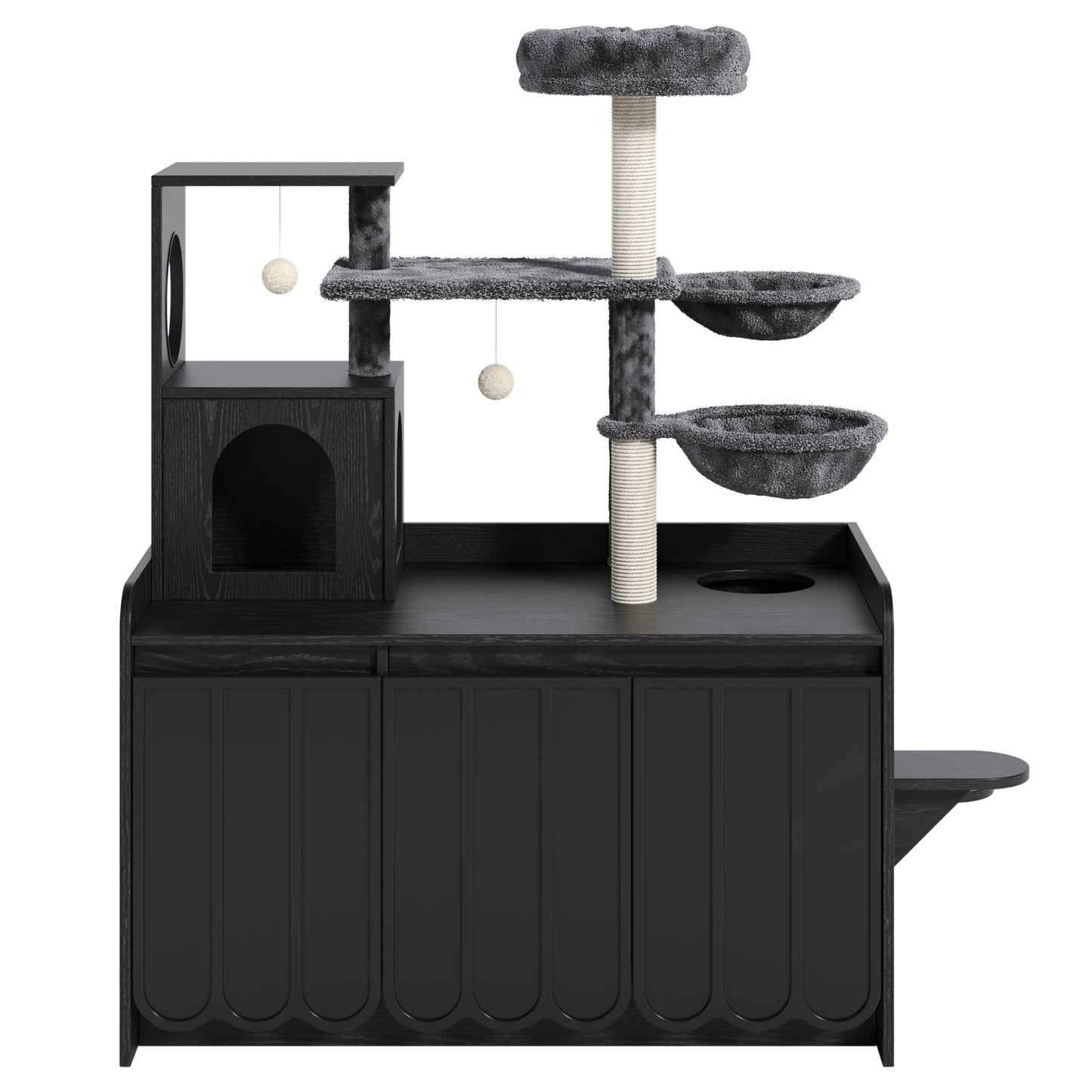 50.6" All-in-One Cat Tree – Black