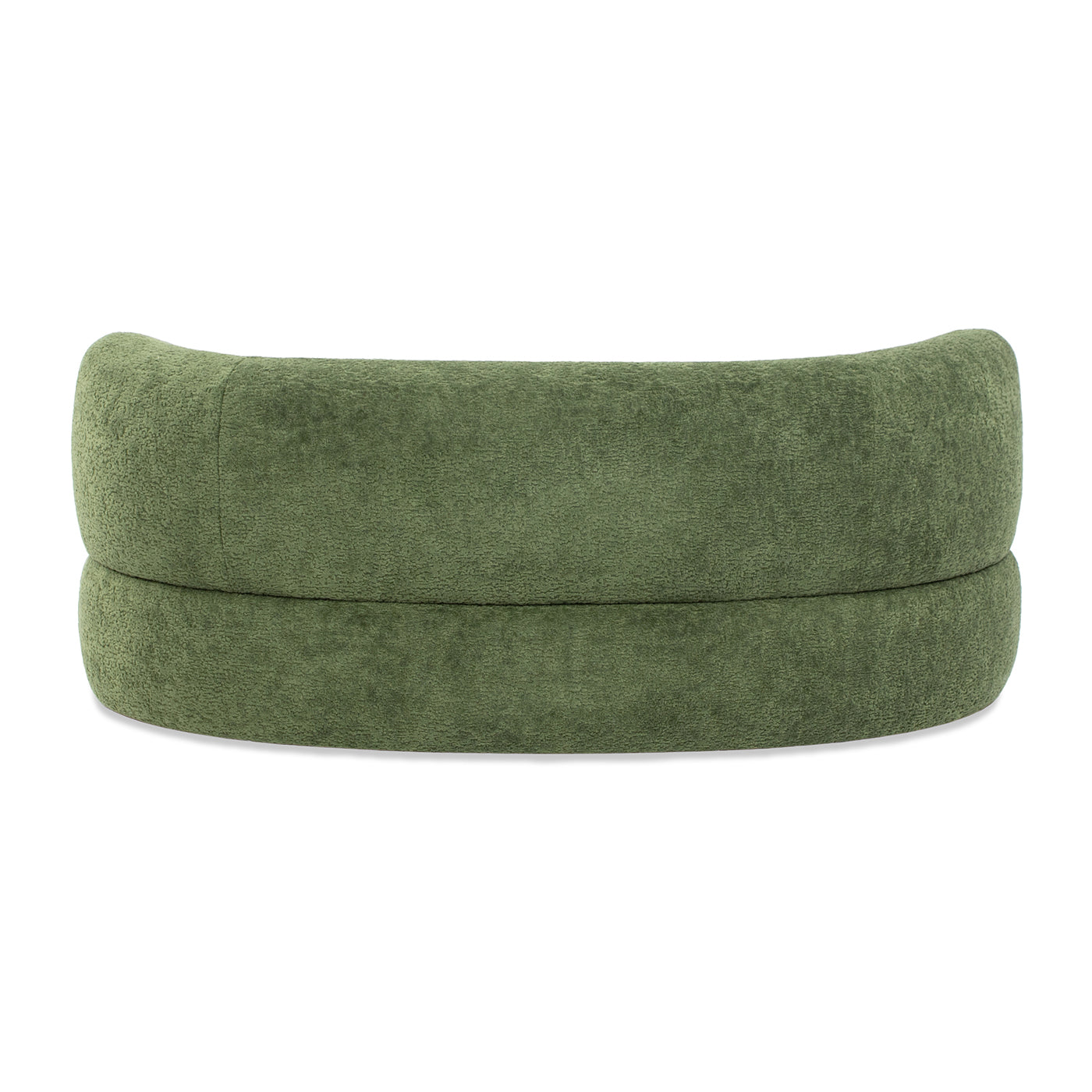 36" Curved Dog Sofa Bed – Moss Green Teddy Fleece