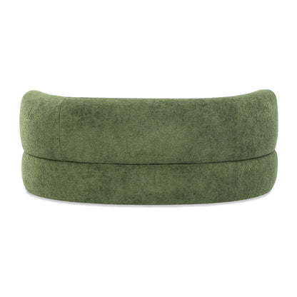36" Curved Dog Sofa Bed – Moss Green Teddy Fleece