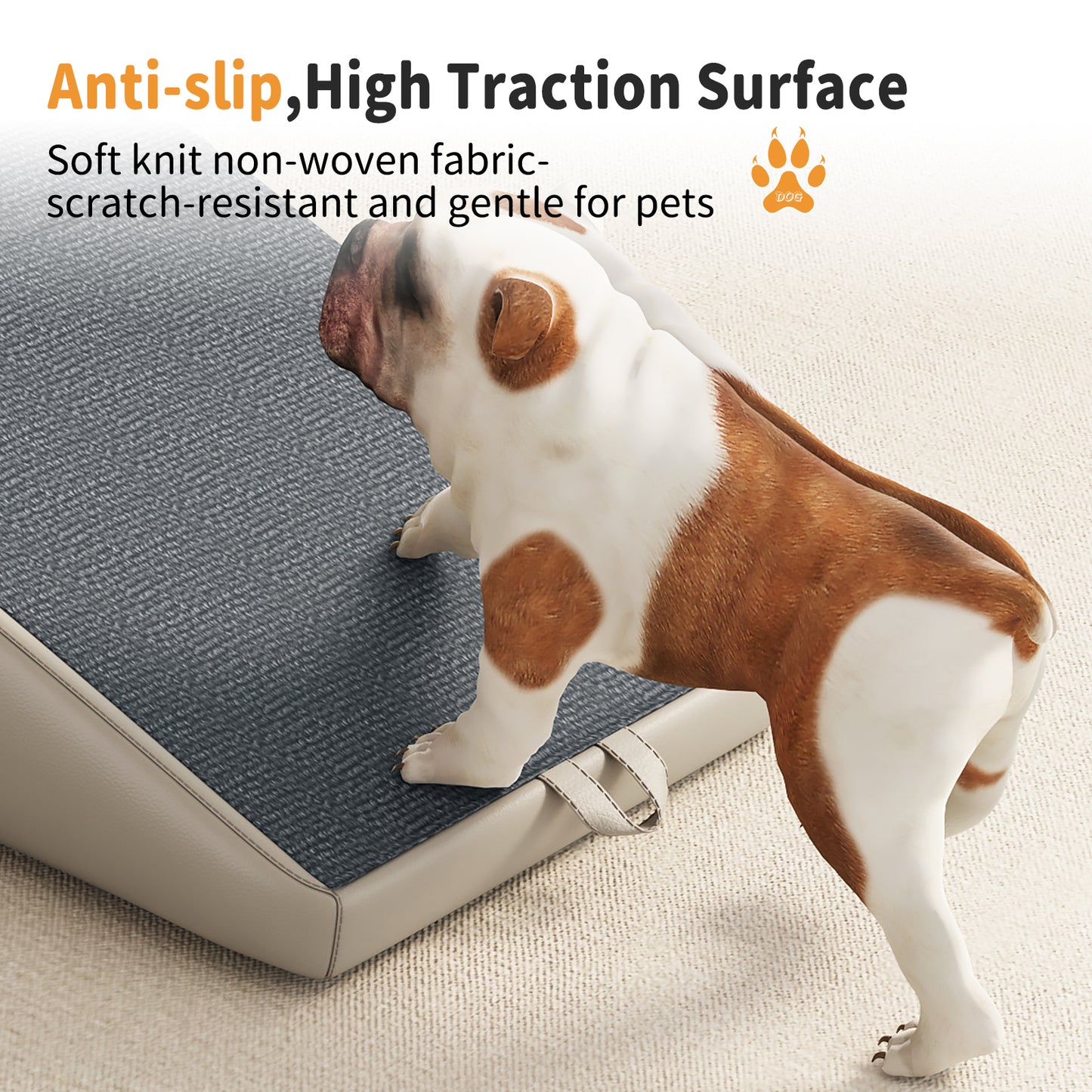 Foldable Pet Stairs – Light Gray