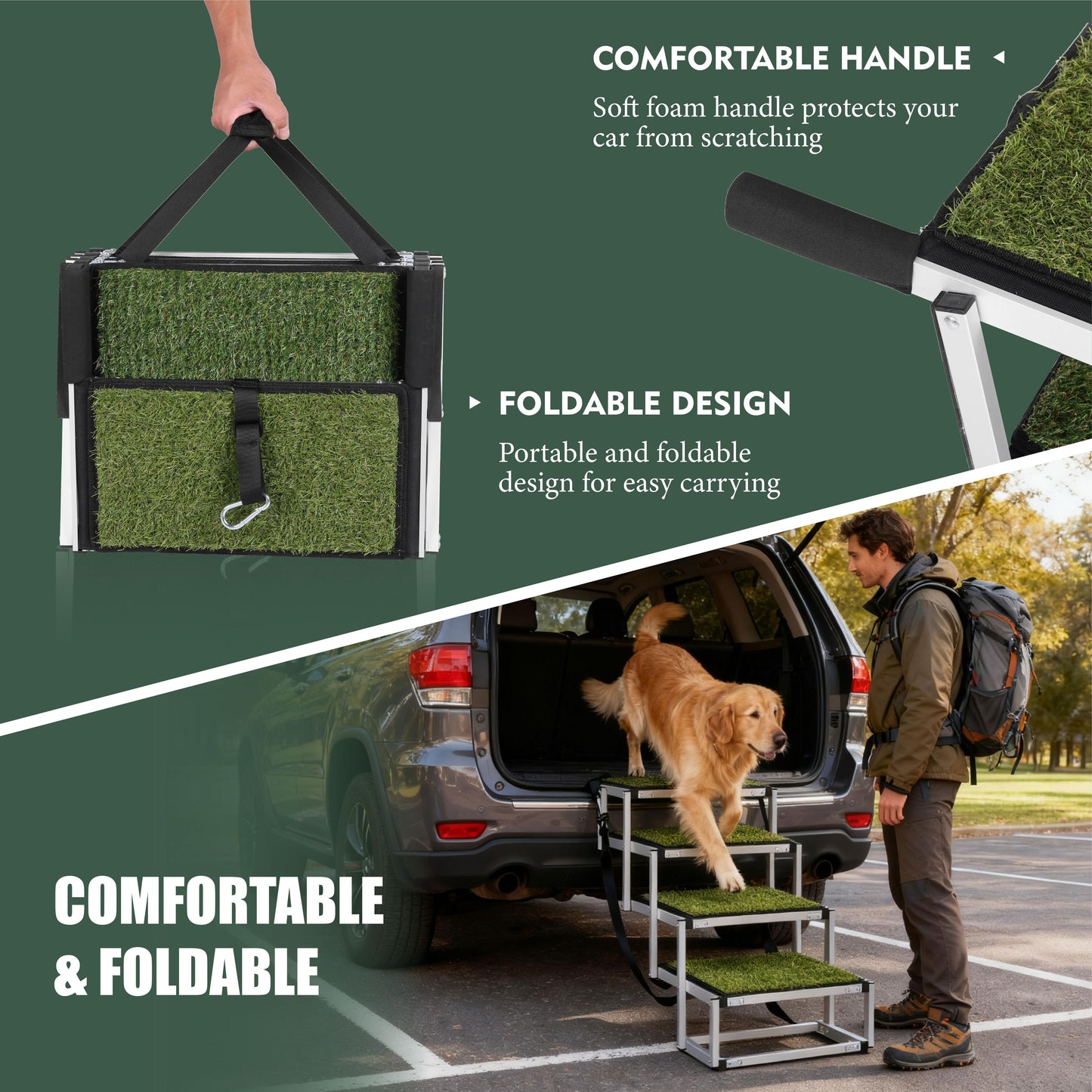 Foldable Dog Ramp for Cars – Up to 250lbs