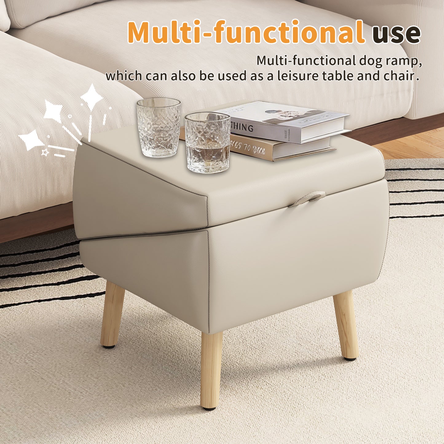 Foldable Pet Stairs – Light Gray