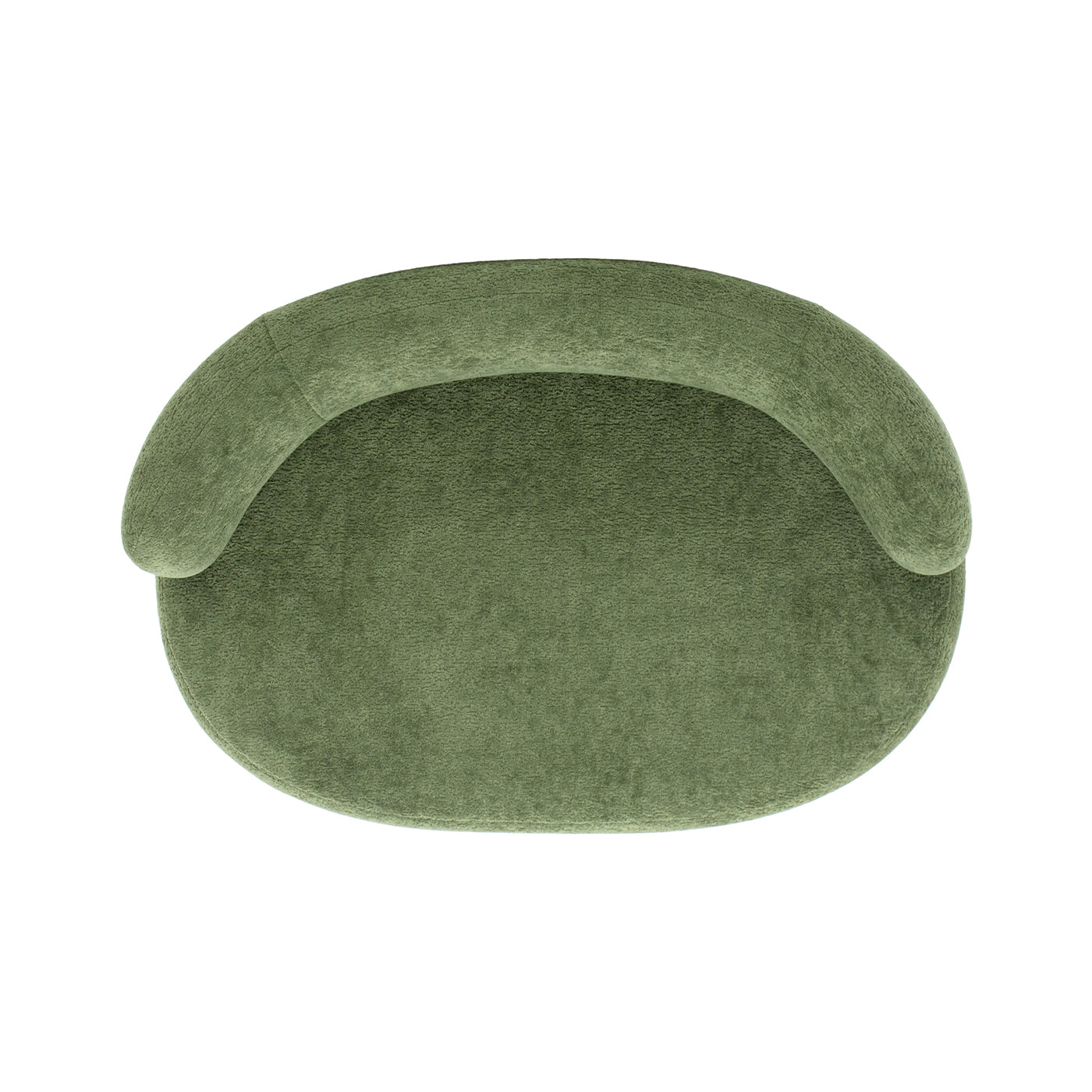 36" Curved Dog Sofa Bed – Moss Green Teddy Fleece