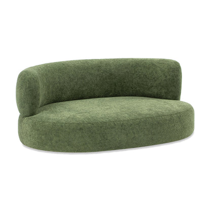 36" Curved Dog Sofa Bed – Moss Green Teddy Fleece