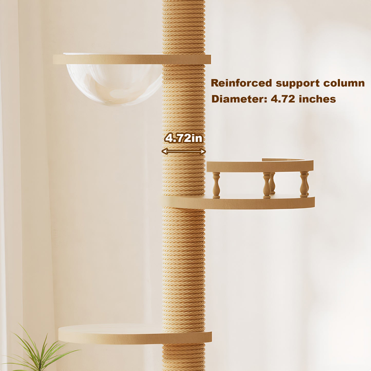 Floor-to-Ceiling Cat Tree – Adjustable 98–110in