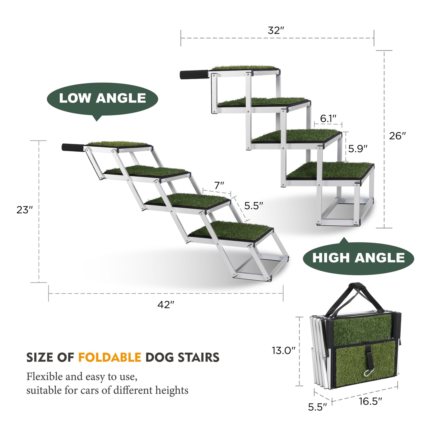 Foldable Dog Ramp for Cars – Up to 250lbs