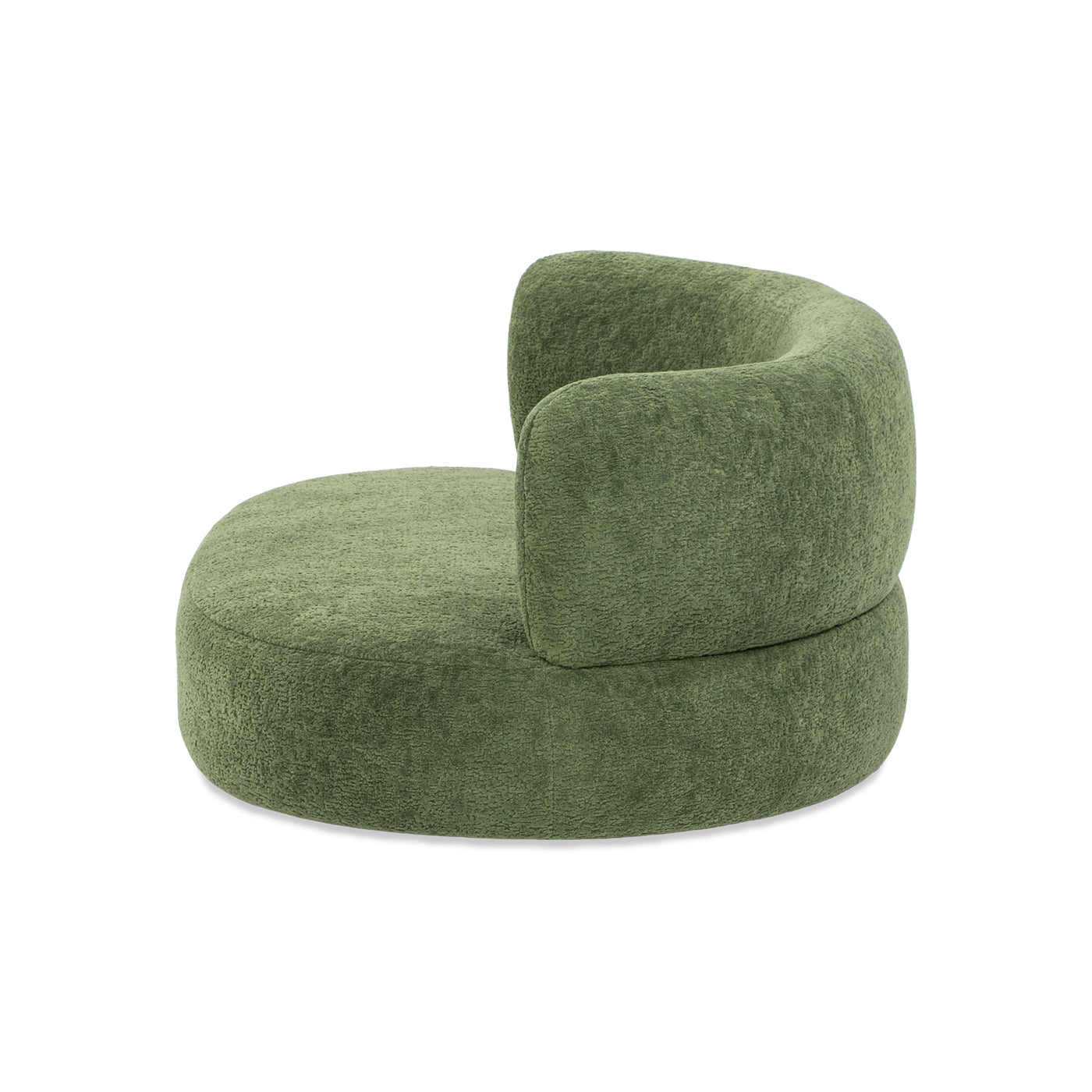 36" Curved Dog Sofa Bed – Moss Green Teddy Fleece