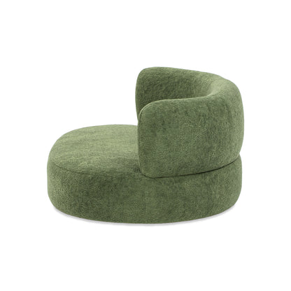 36" Curved Dog Sofa Bed – Moss Green Teddy Fleece