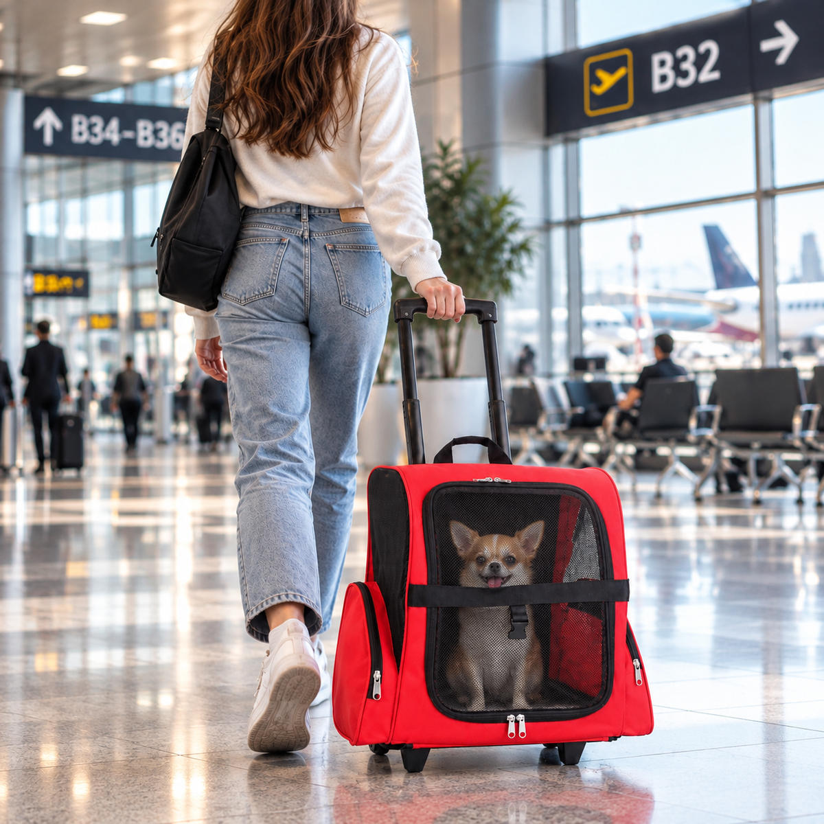 Foldable Pet Trolley Carrier