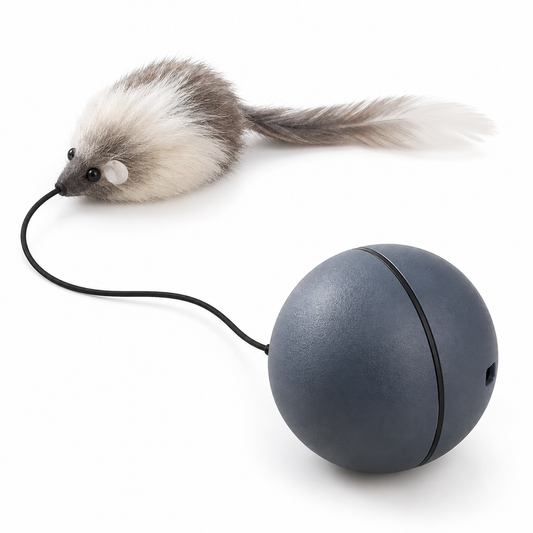 Automatic Rolling Cat Ball – Plush Mouse Teaser Toy