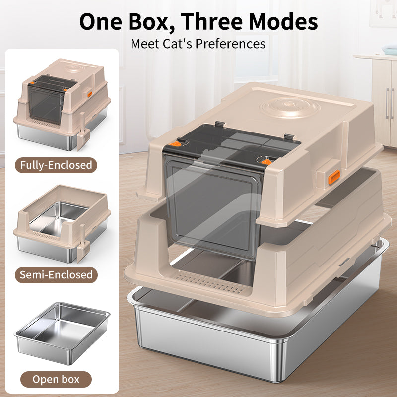 Large Stainless Steel Cat Litter Box