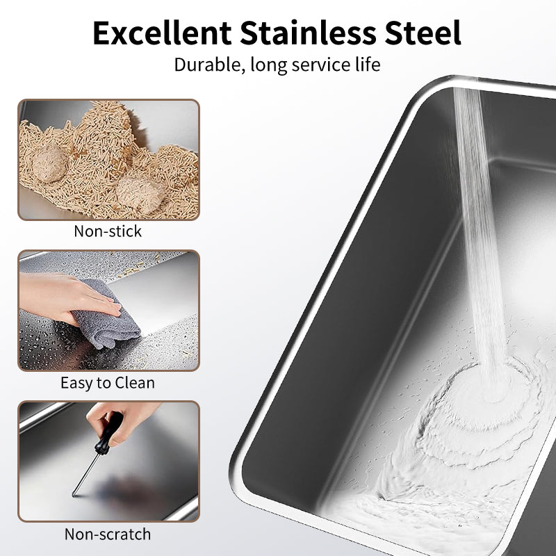 Large Stainless Steel Cat Litter Box