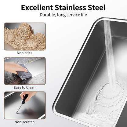 Large Stainless Steel Cat Litter Box