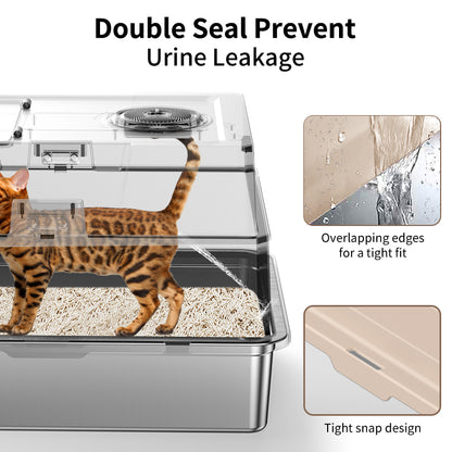 Large Stainless Steel Cat Litter Box