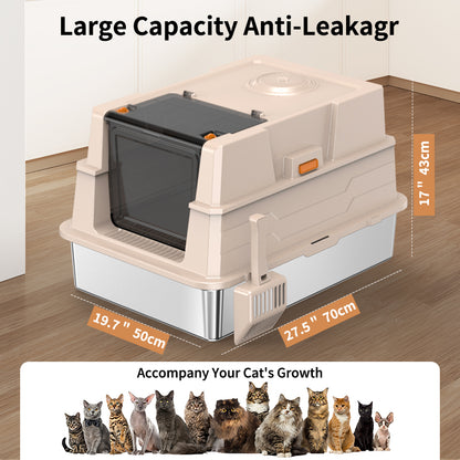 Large Stainless Steel Cat Litter Box