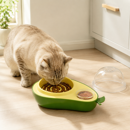 Avocado-Shape Pet Feeder & Water Bottle