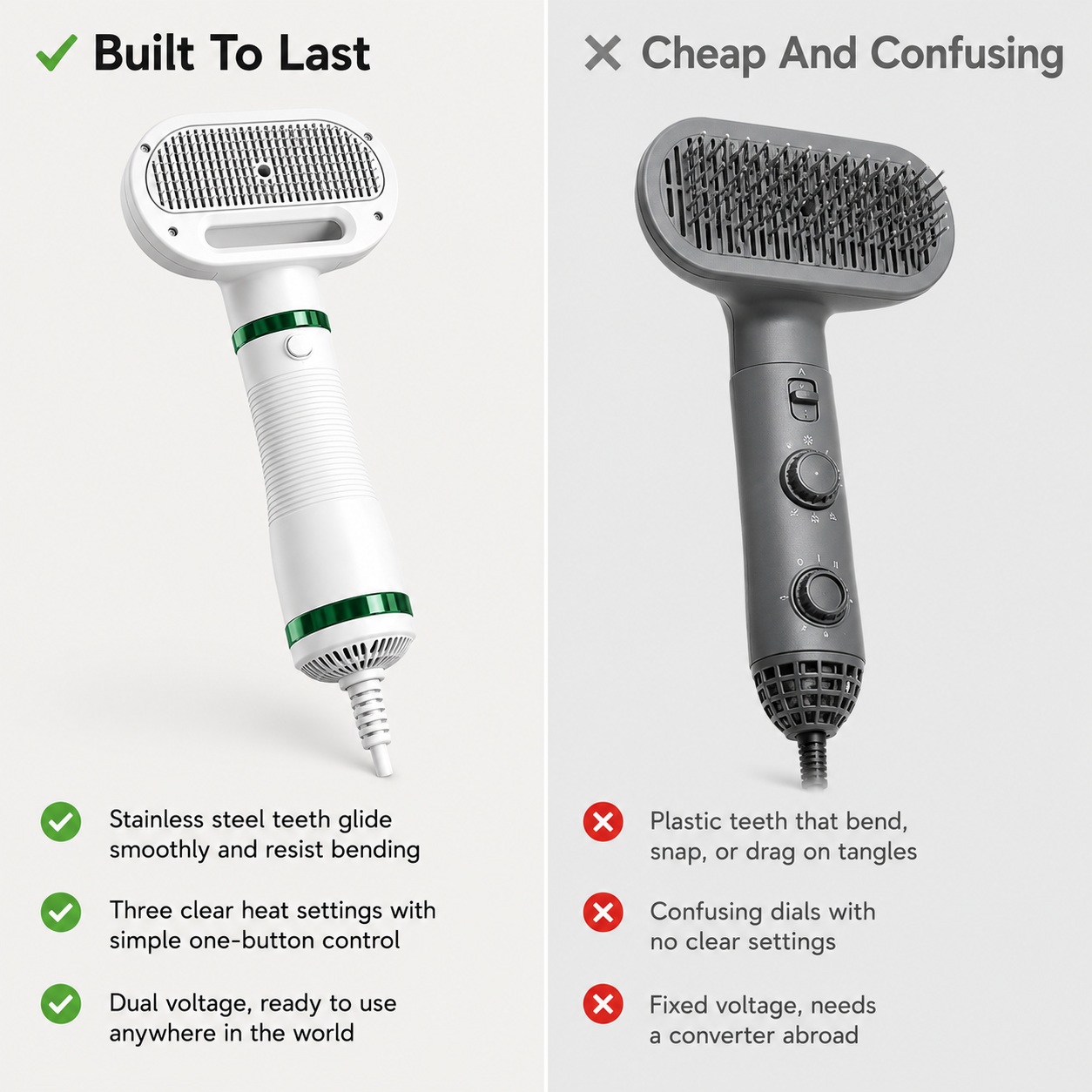 Pet Hair Dryer Comb – 3-Speed