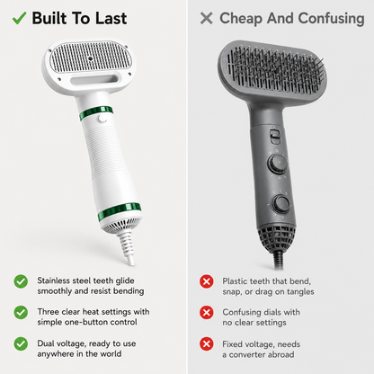 Pet Hair Dryer Comb – 3-Speed