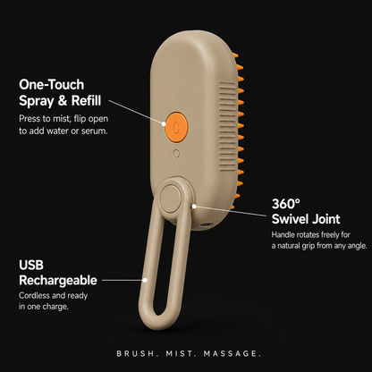 3-in-1 Steam Pet Grooming Brush