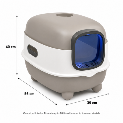 Oversized Enclosed Cat Litter Box – UV Sterilization