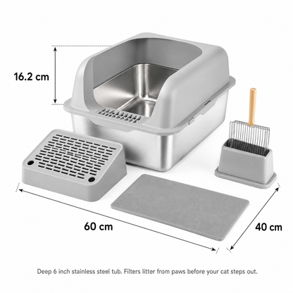 High-Back Cat Litter Pan – 6 Inch Deep